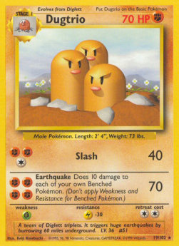 Pokemon TCG Dugtrio (BS 19) Light Play Damage