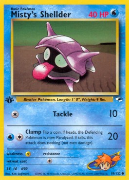 Pokemon TCG Misty's Shellder (GH 89) Light Play Damage