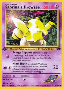 Pokemon TCG Sabrina's Drowzee (GC 95) Light Play Damage