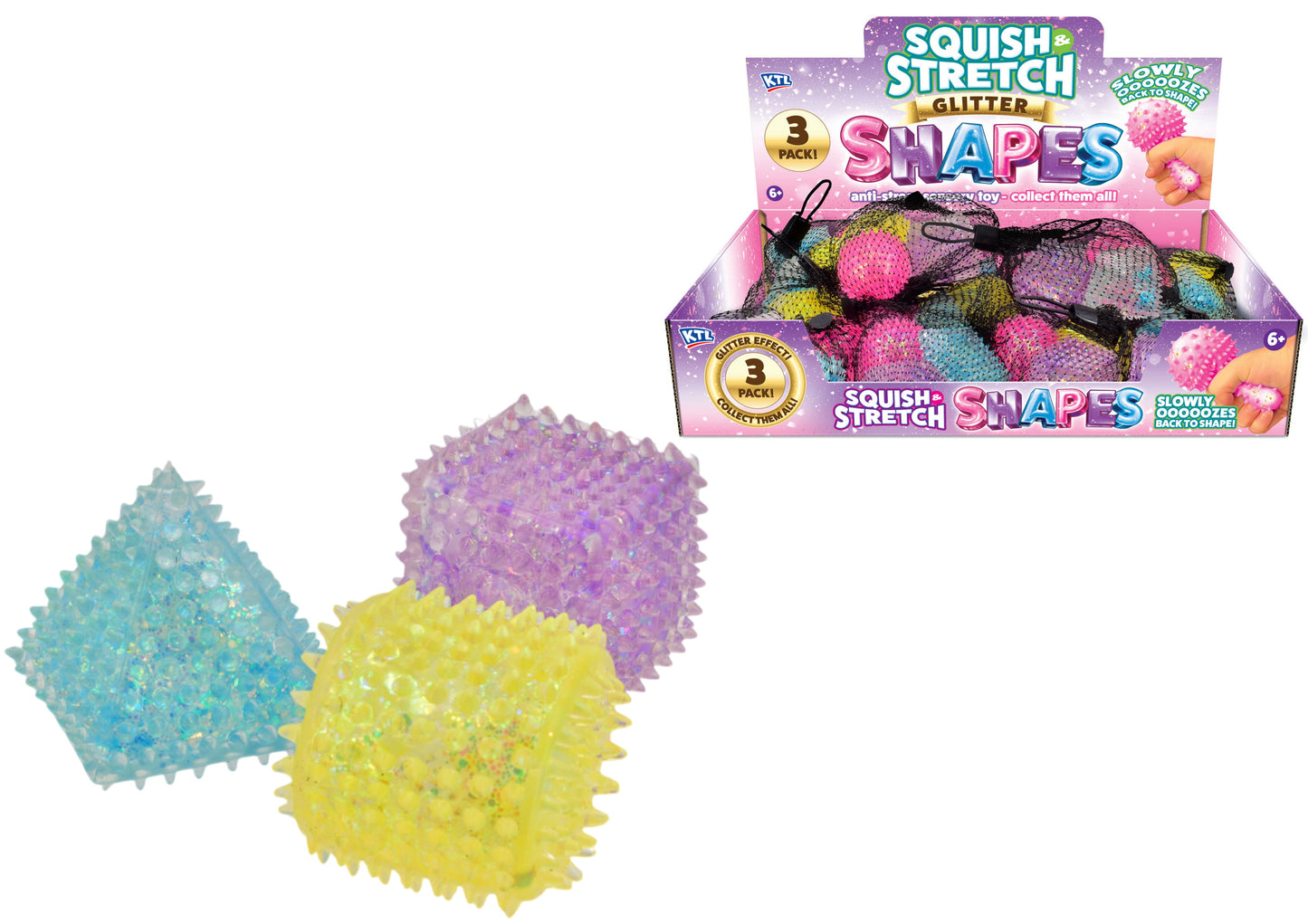 3pc Squishy Squeeze Shapes (Netted)