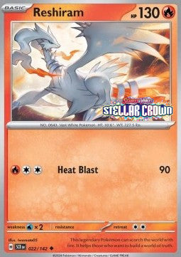 Pokemon TCG Reshiram (SCR 022) Stamped