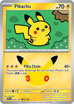 Pokemon TCG Pikachu (30C 034)