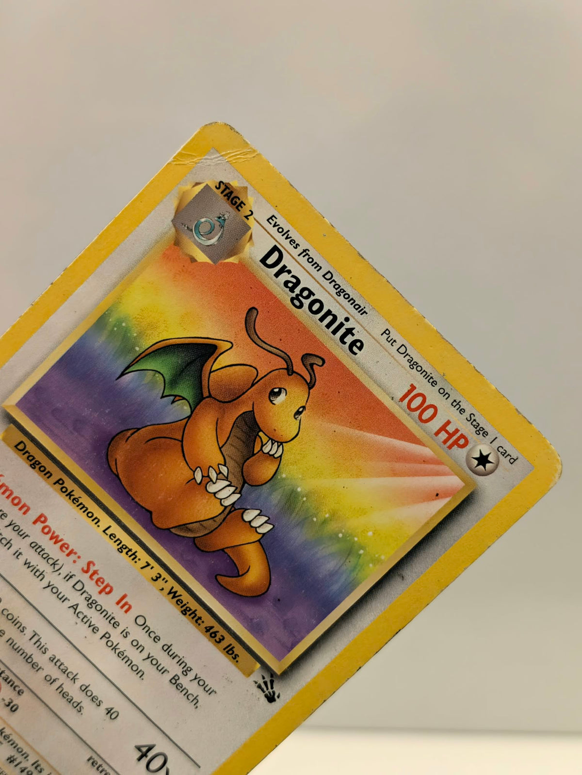 Pokemon TCG Dragonite (FO 19) - Heavy Play Damage