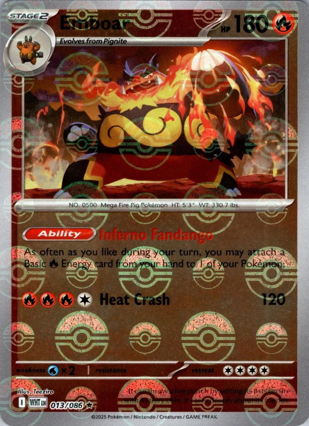 Pokemon TCG Emboar (xWHT 013) Pokeball
