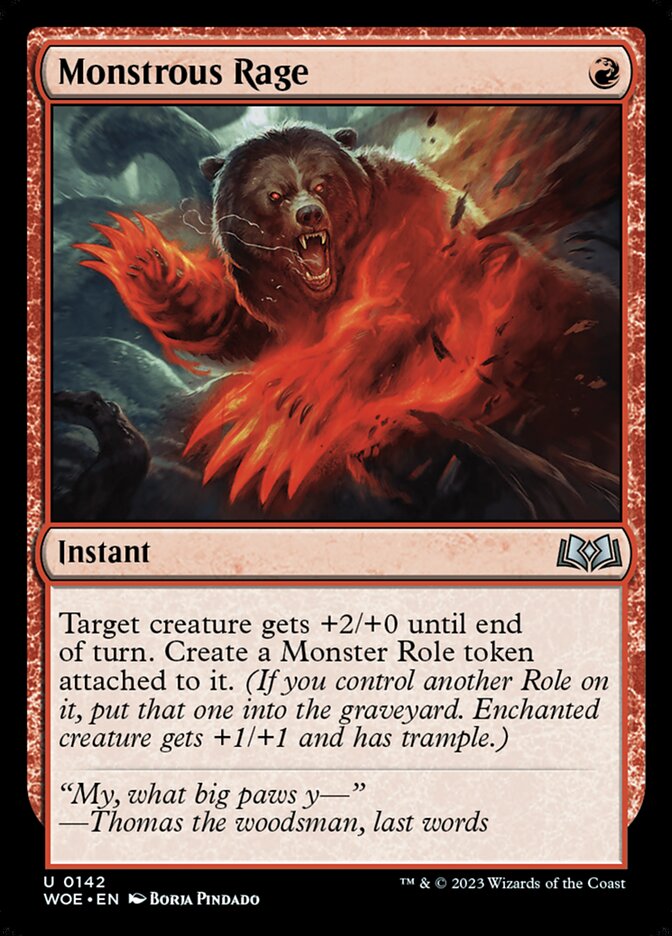 Magic The Gathering Monstrous Rage #0142 WOE