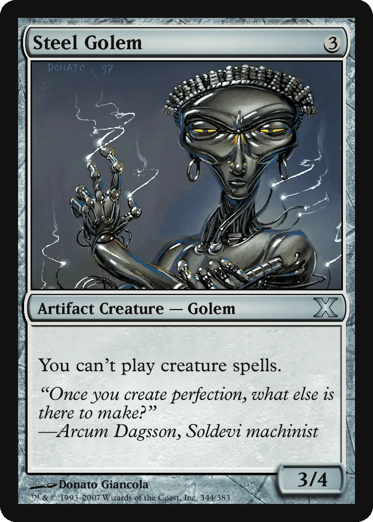 Magic the Gathering Steel Golem (10E 344)