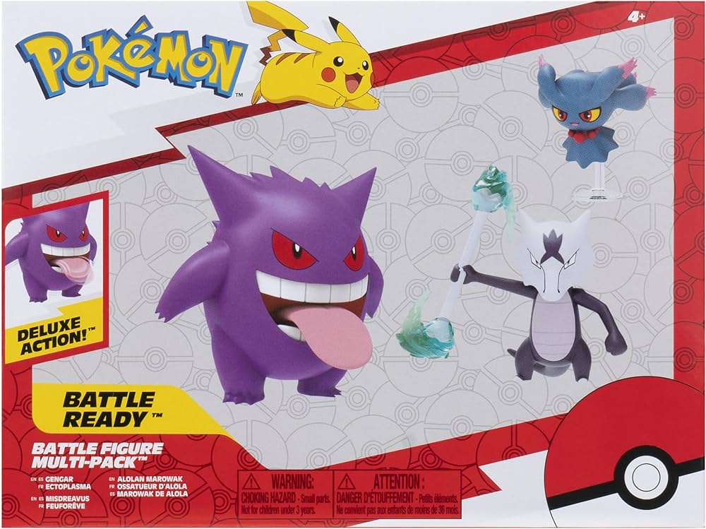 Pokemon Battle Figure Multipack - Gengar, Misdreavus and Alolan Marowak