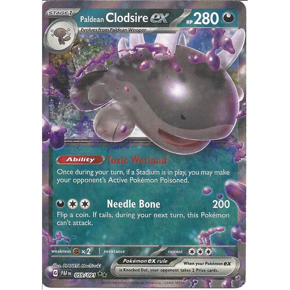 Pokémon TCG Paldean Clodsire ex (PAF 059)