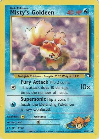 Pokemon TCG Misty's Goldeen (GH 85) Light Play Damage