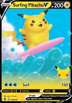 Pokemon TCG Surfing Pikachu V (CEL 008)