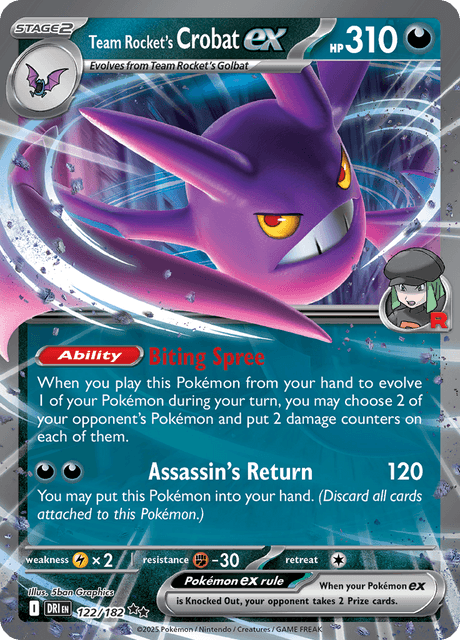 Pokémon TCG Team Rocket's Crobat ex (DRI 122)