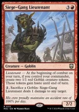 Magic the Gathering Siege-Gang Lieutenant (M3C 0113)