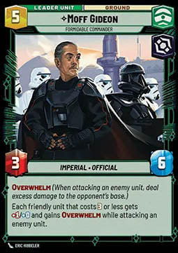 Star Wars Unlimited Moff Gideon Formidable Commander 007262