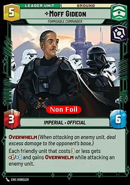 Star Wars Unlimited Moff Gideon Formidable Commander Judge Promo 12