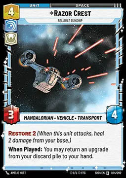 Star Wars Unlimited Razor Crest Reliable Gunship 044262