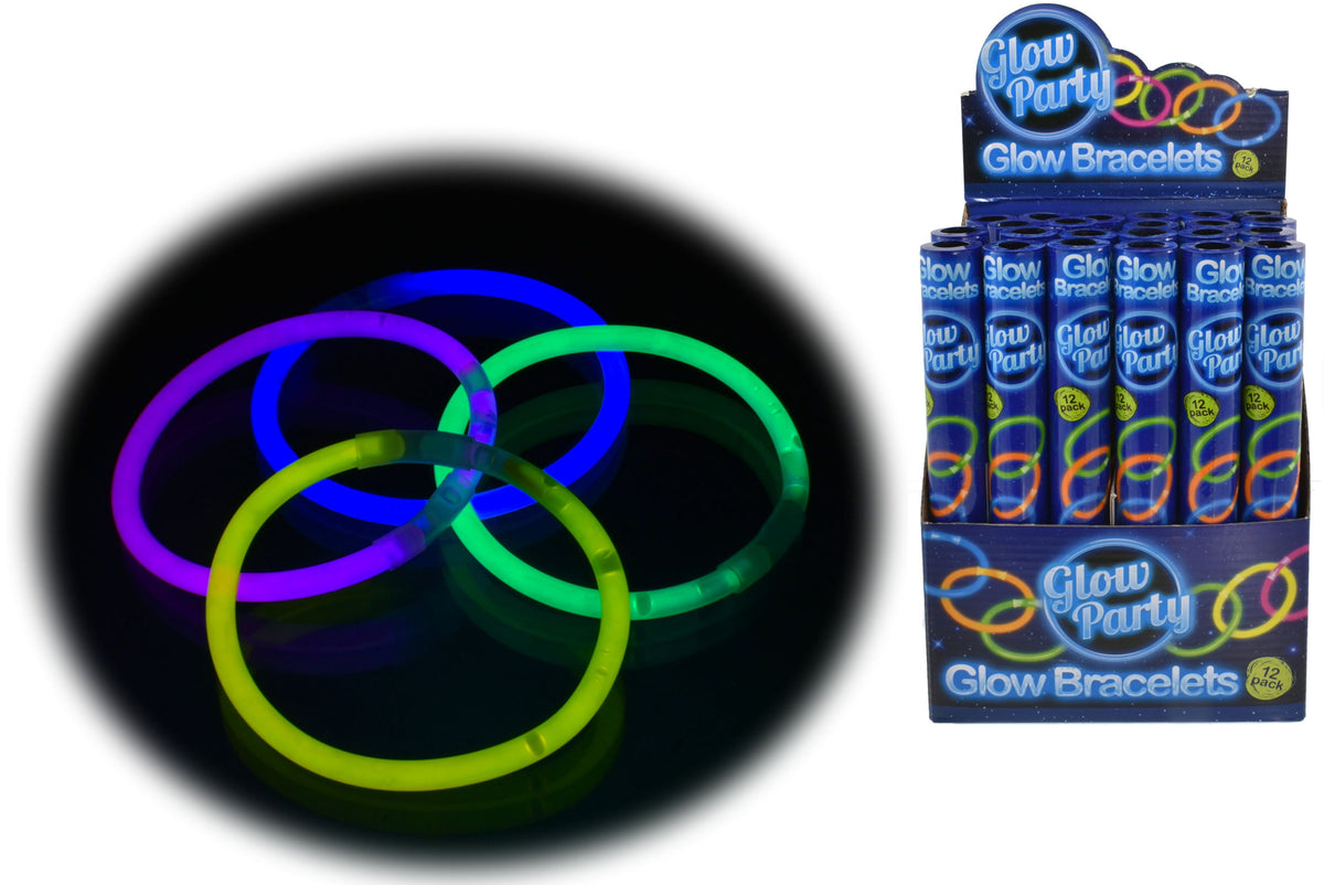 12pc Glow Bracelet In Colour Tube