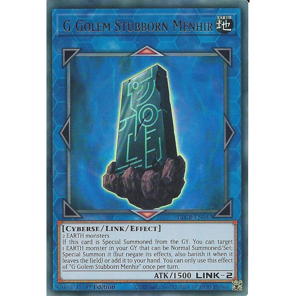 Yu-Gi-Oh TCG G Golem Stubborn Menhir BLCR-EN043 (1st Edition)