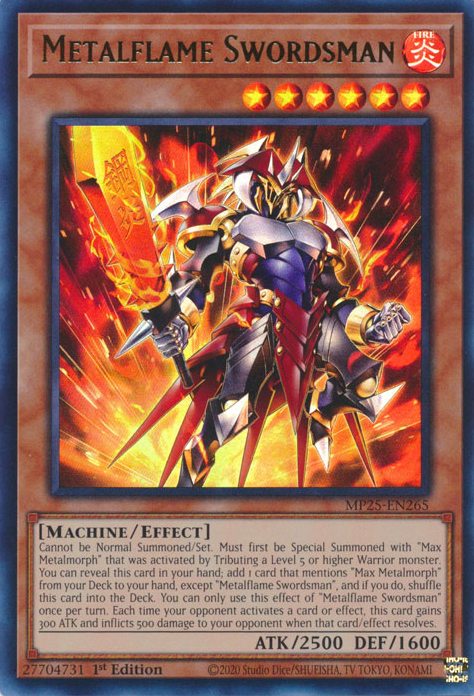 Yu-Gi-Oh TCG Metalflame Swordsman MP25-EN265 (1st Edition)
