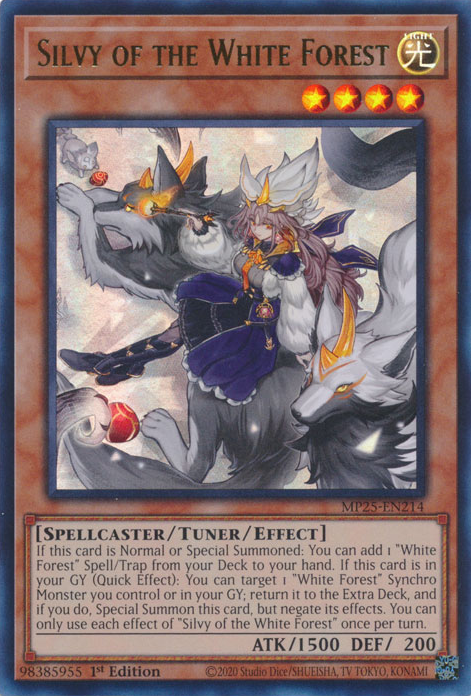 Yu-Gi-Oh TCG Silvy of the White Forest MP25-EN214 (1st Edition)
