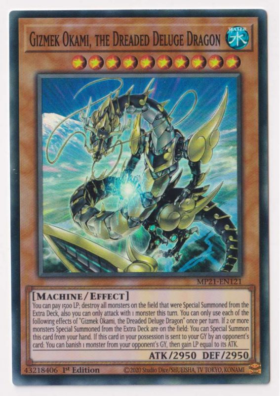 Yu-Gi-Oh! TCG Gizmek Okami, the Dreaded Deluge Dragon MP21-EN121 (1st Edition)