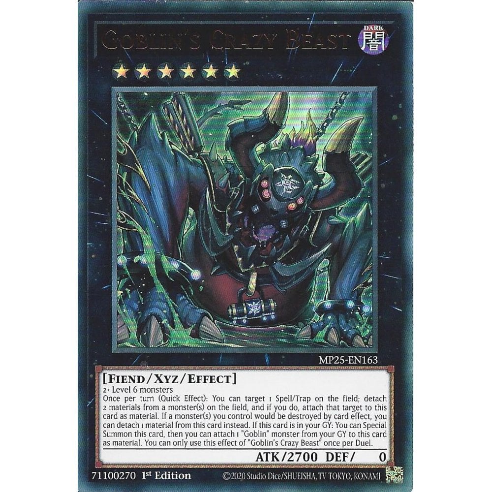 Yu-Gi-Oh! TCG Goblin's Crazy Beast MP25-EN163 (1st Edition)
