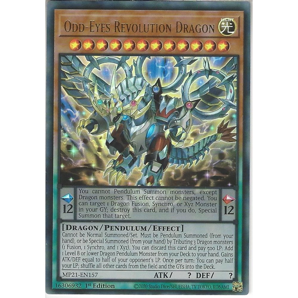 Yu-Gi-Oh! TCG Odd-Eyes Revolution Dragon MP21-EN157 (1st Edition)