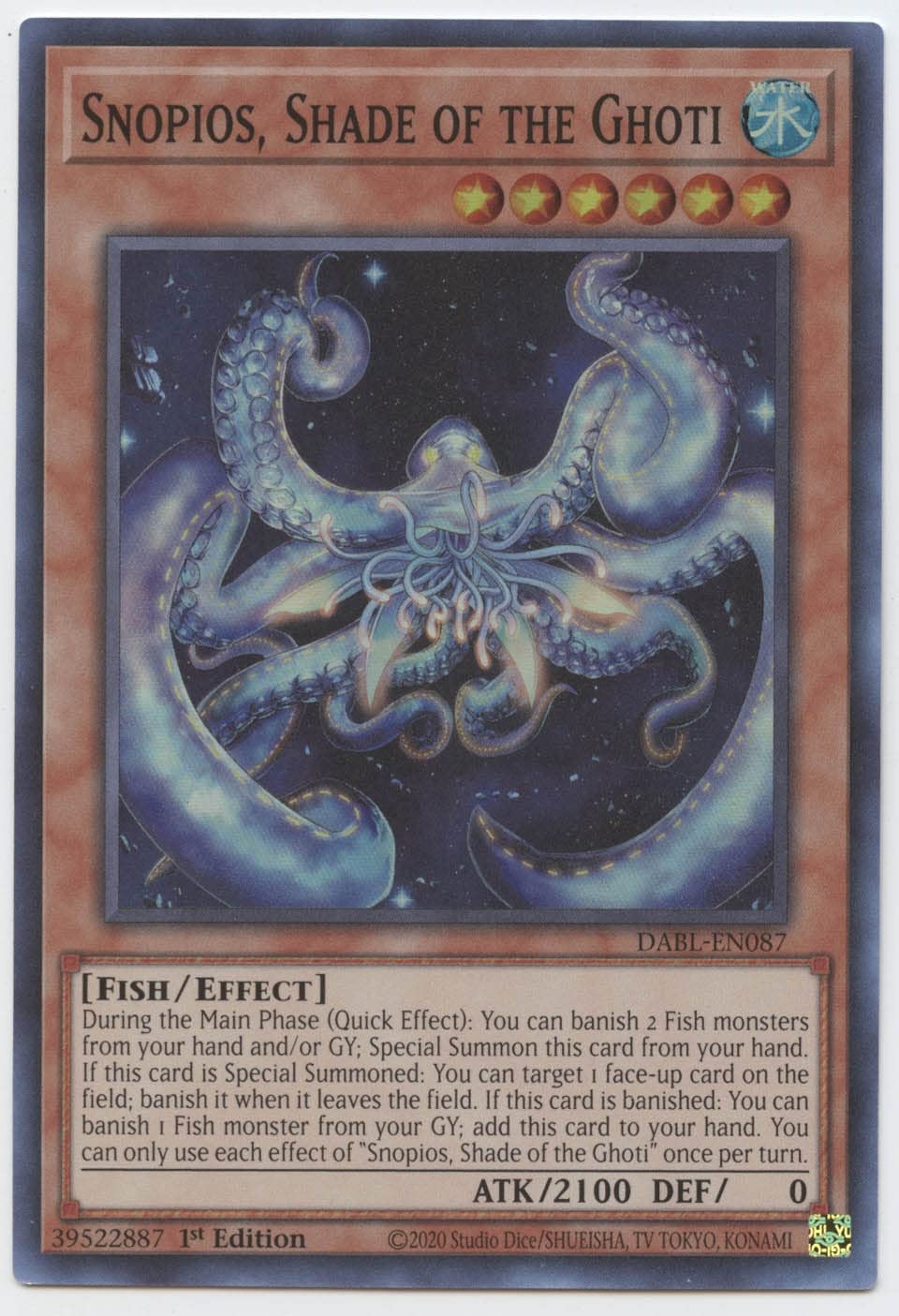 Yu-Gi-Oh! TCG Snopios, Shade of the Ghoti DABL-EN087 (1st Edition)