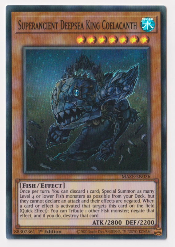Yu-Gi-Oh! TCG Superancient Deepsea King Coelacanth MAZE-EN036 (1st Edition)