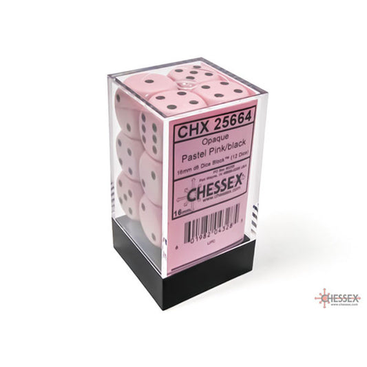 Chessex - Opaque Pastel 16mm D6 Dice Block