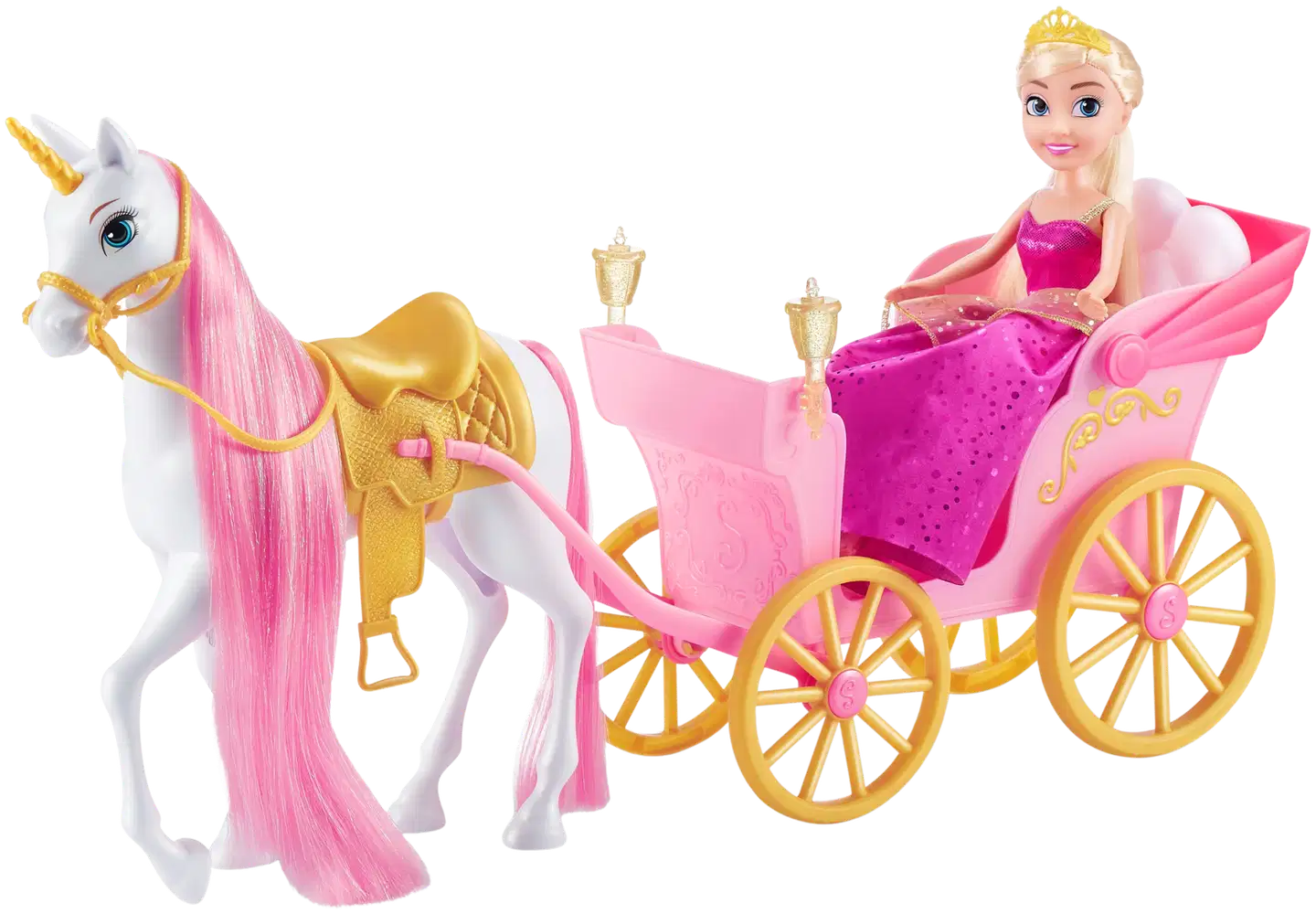 Sparkle Girlz 10.5" Princess W/Unicorn & Carriage