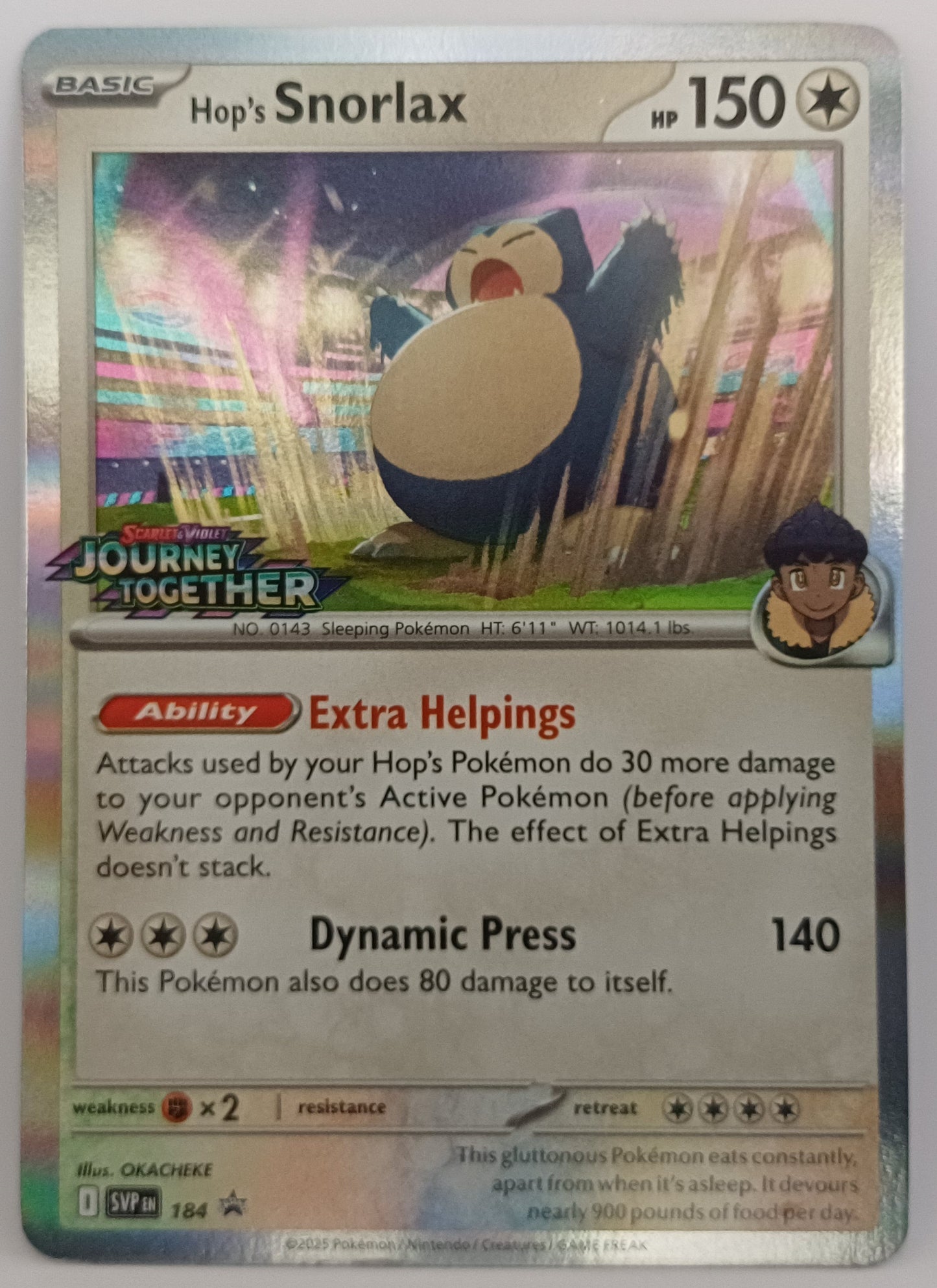 Pokemon TCG Hop's Snorlax (SVP 184)