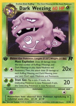 Pokemon TCG Dark Weezing (TR 31) Heavy Play Damage