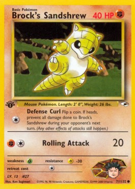 Pokemon TCG Brock's Sandshrew (GH 71) Light Play Damage