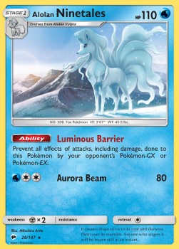 Pokemon TCG Alolan Ninetales (BUS 28) reverse holo