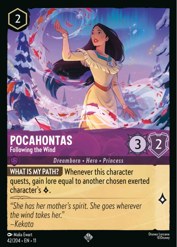 Lorcana TCG - Pocahontas - Following the Wind - Super Rare - 42/204