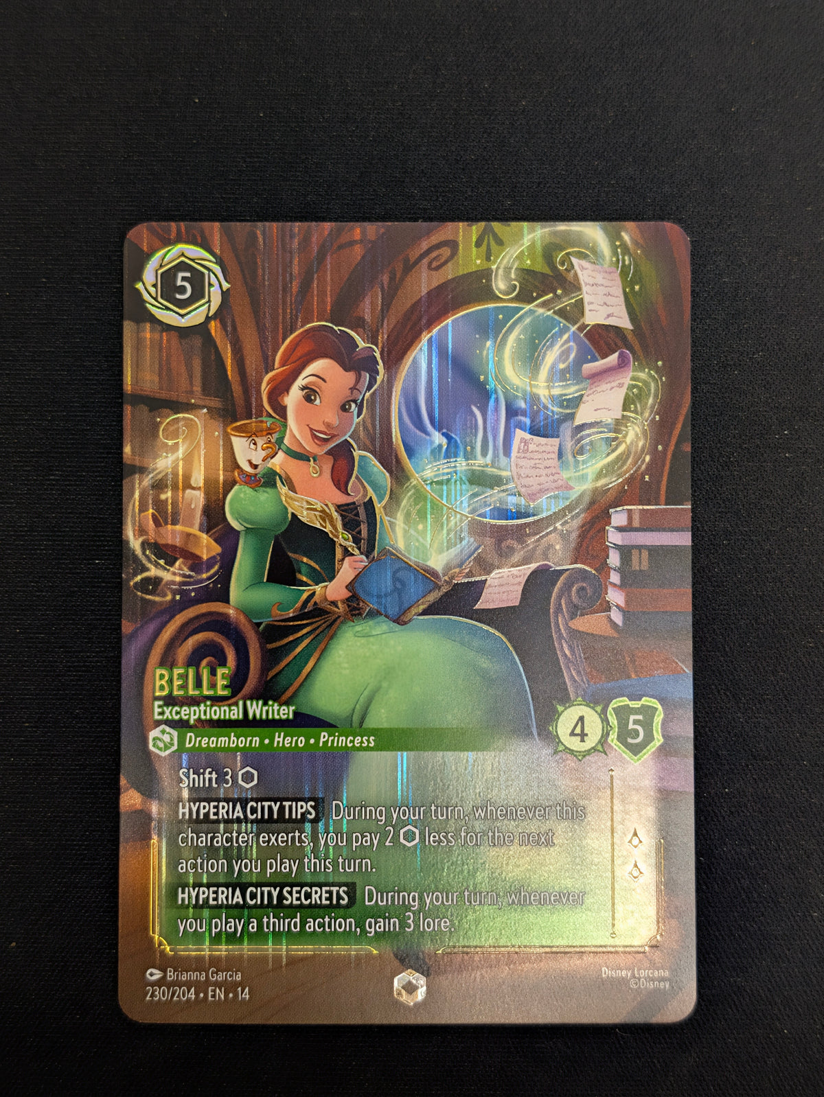 Lorcana TCG - Belle - Exceptional Writer - Enchanted 230/204