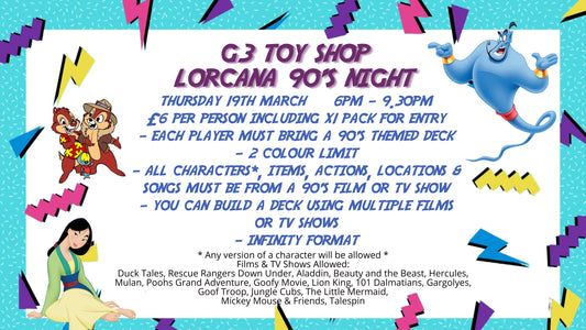 G3 Toys Lorcana 90's Night Event (Constructed)