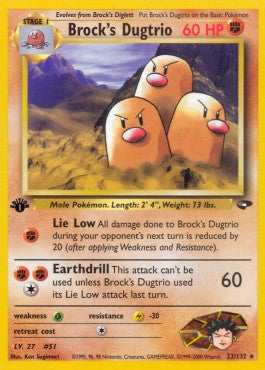 Pokemon TCG Brock's Dugtrio (GC 22) Light Play Damage