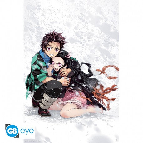 Demon Slayer Tanjiro and Nezuko Snow Poster