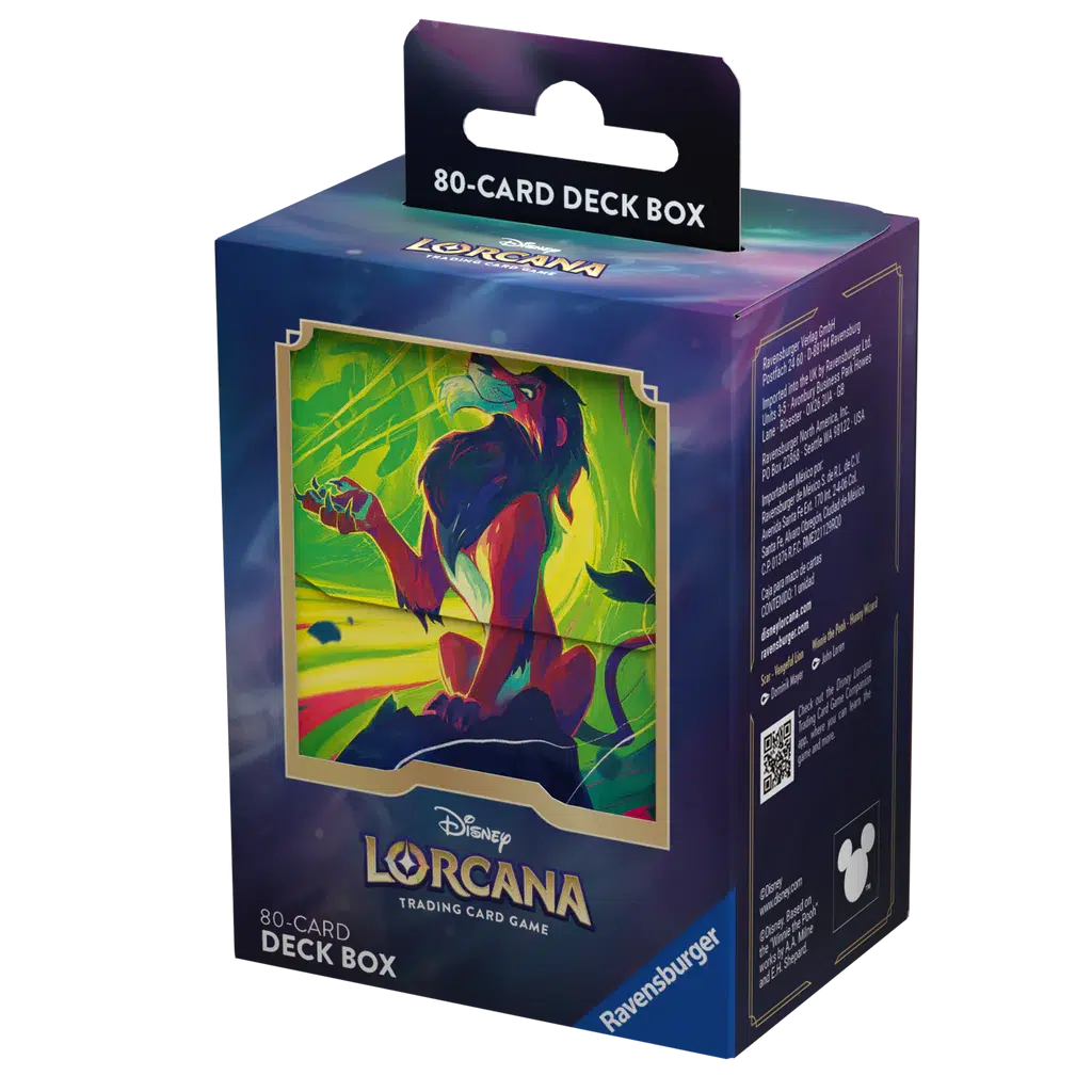 Disney Lorcana Azurite Sea Deck Box - Scar Vengeful Lion