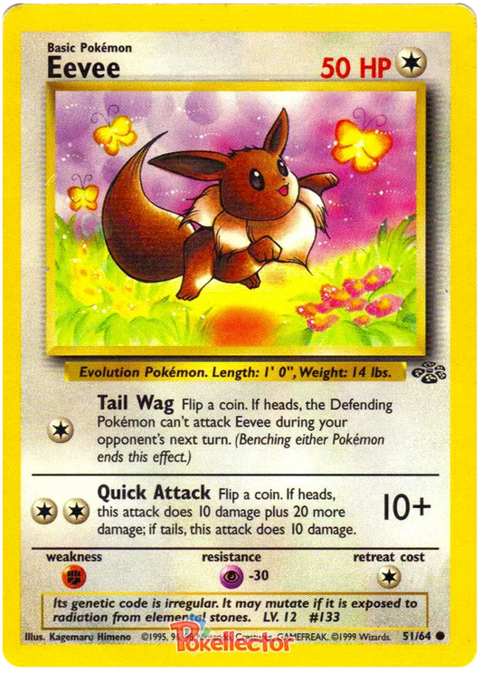 Pokemon TCG Eevee (JU 51) Light Play Damage
