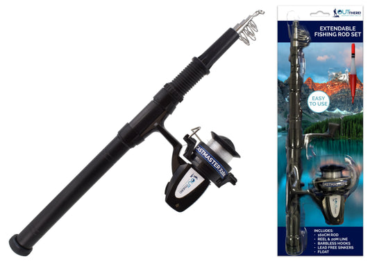 Extendable Fishing Rod With Float & Hooks