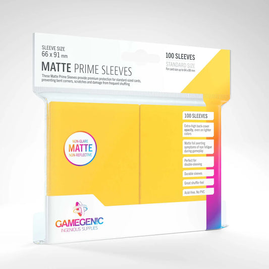 Gamegenic Matte Prime Sleeves - Yellow - Pack of 100 Sleeves