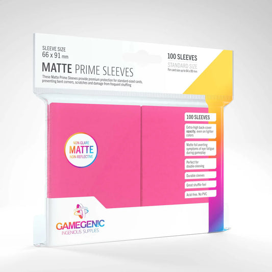 Gamegenic Matte Prime Sleeves - Pink - Pack of 100 Sleeves
