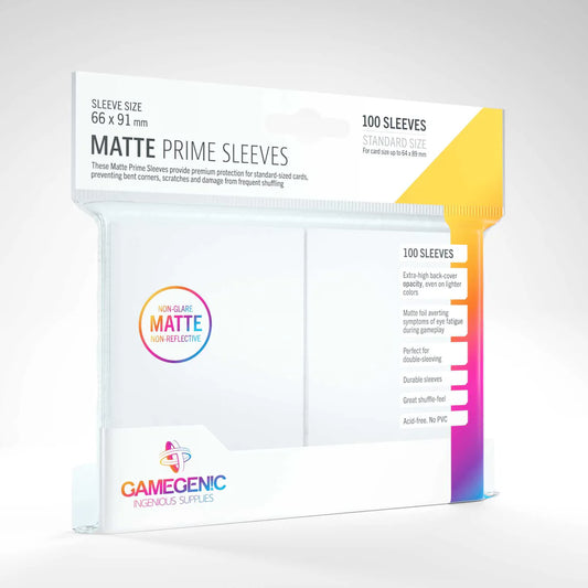 Gamegenic Matte Prime Sleeves - White - Pack of 100 Sleeves