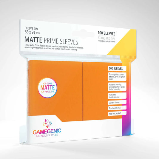 Gamegenic Matte Prime Sleeves - Orange - Pack of 100 Sleeves