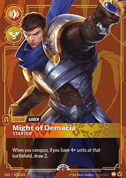 Riftbound - Garen, Might of Demacia (OGS 023/024) [Foil Promo]