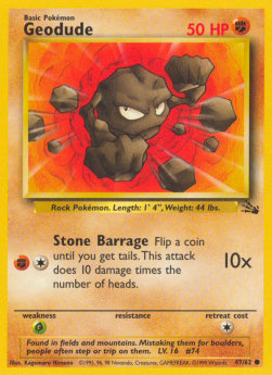 Pokemon TCG Geodude (FO 47) Light Play Damage