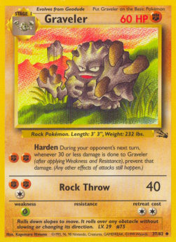 Pokemon TCG Graveler (FO 37) Light Play Damage