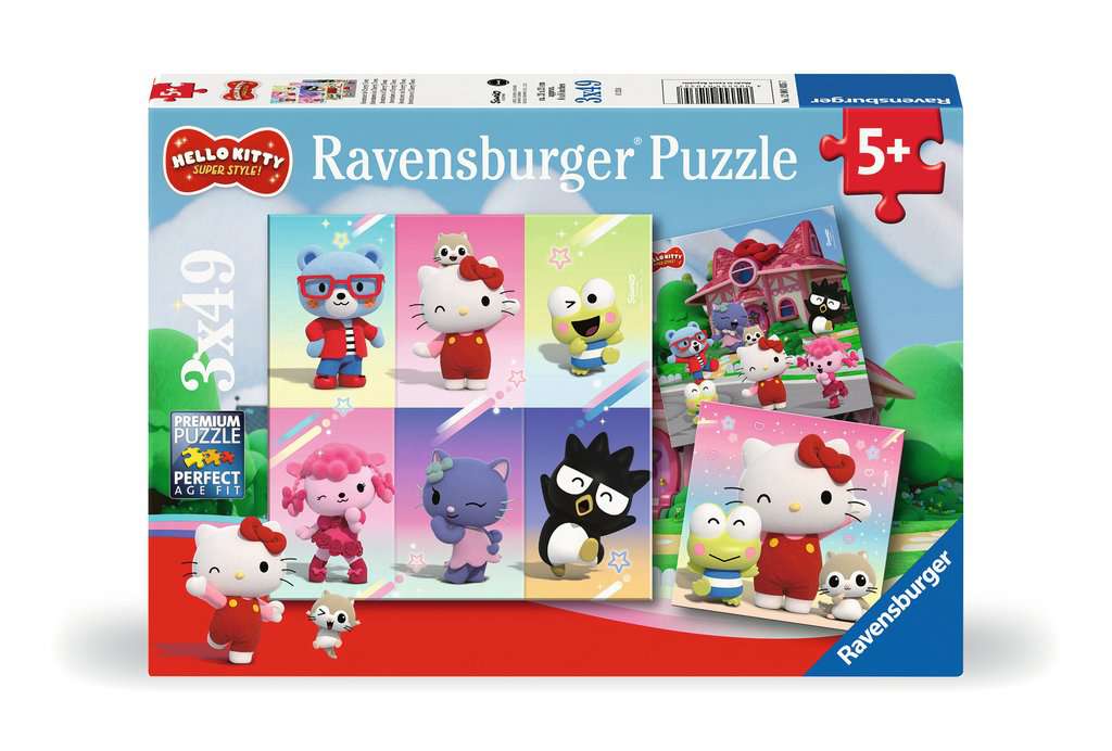 Hello Kitty 49 Piece Jigsaw Puzzle 3 Pack